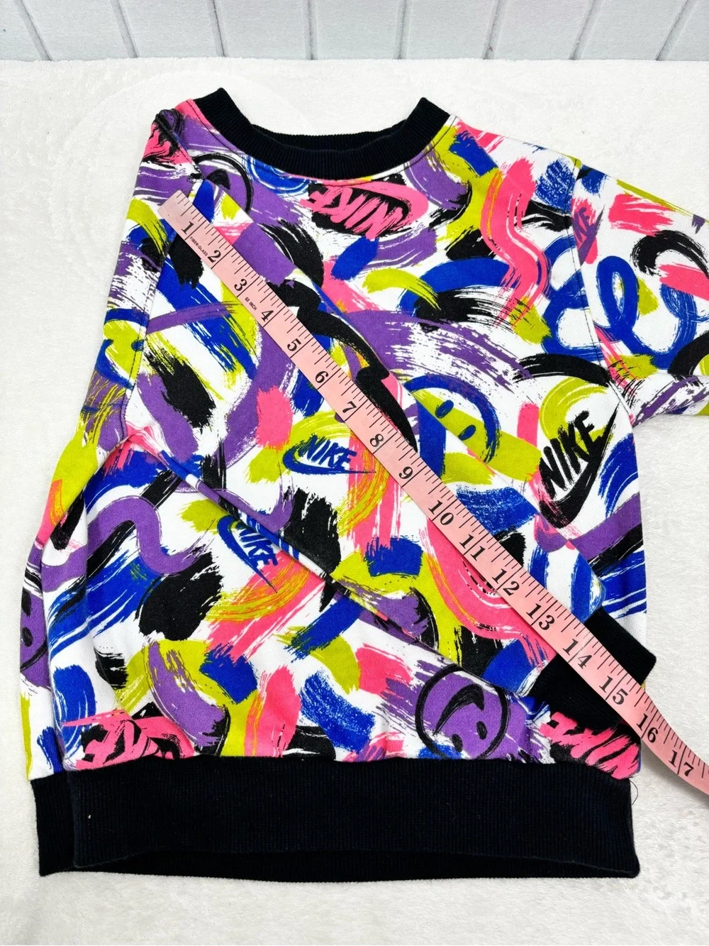 Nike Neon Brushstroke Graphic Crewneck Sweatshirt Size 6 /M
